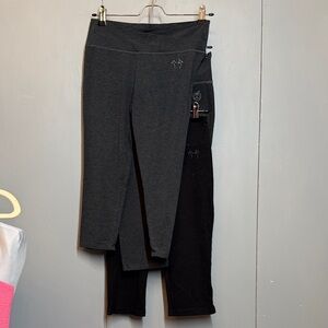 3 Green Apple Women's Gray and Black Capris